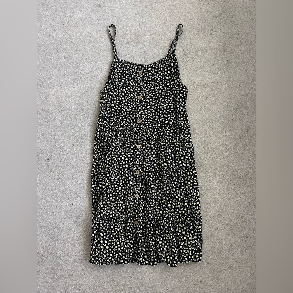 Art Class Black and White Tiered Midi Sundress